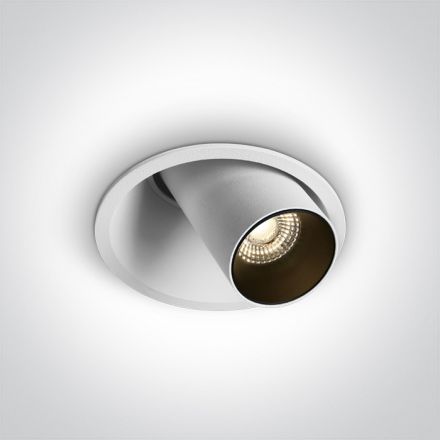 Χωνευτό Spot LED 7W 3000K 36° Αλουμίνιο Λευκό Dark Light