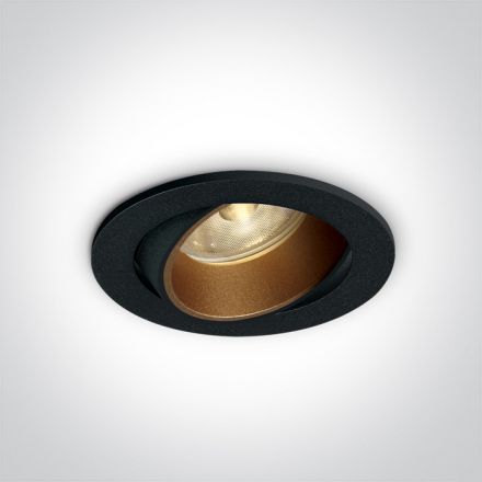 Χωνευτό Spot COB LED 7W 3000K 35° Αλουμίνιο Μαύρο Dimmable