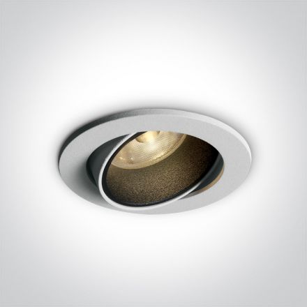 Χωνευτό Spot COB LED 7W 3000K 35° Αλουμίνιο Λευκό Dimmable