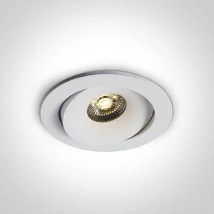 Στρογγυλό Χωνευτό Spot LED 7W 3000K 36° Αλουμίνιο Λευκό IP54