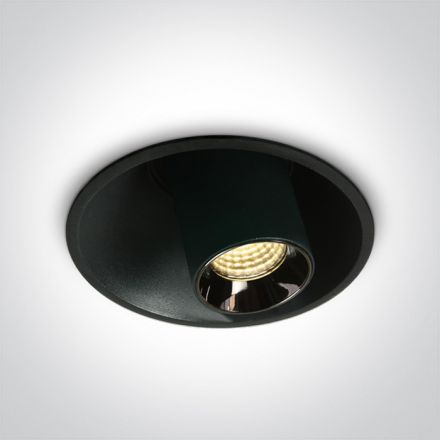 Στρογγυλό Χωνευτό Spot LED 7W 3000K 38° Αλουμίνιο Μαύρο Dark Light IP20