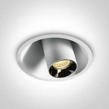 Στρογγυλό Χωνευτό Spot LED 7W 3000K 38° Αλουμίνιο Λευκό Dark Light IP20