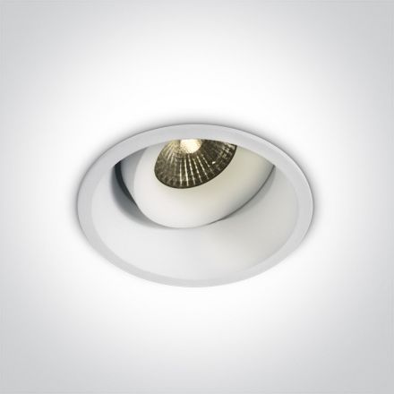 Στρογγυλό Χωνευτό Spot LED 7W 3000K 36° Αλουμίνιο Λευκό Dark Light IP54