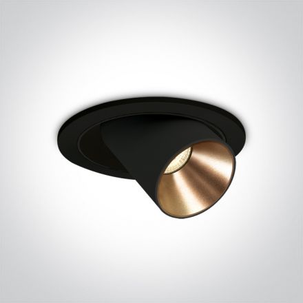 Χωνευτό Spot LED 9W 3000K 40° Αλουμίνιο Μαύρο Dark Light