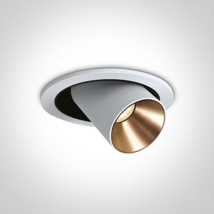 Χωνευτό Spot LED 9W 3000K 40° Αλουμίνιο Λευκό Dark Light