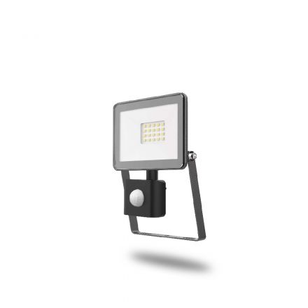Lucas Προβολέας LED D.O.B 10W με Ανιχνευτή Κίνησης 10W IP65 Μαύρο Αλουμίνιο