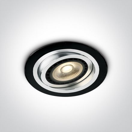 Χωνευτό Spot LED G53 R111 Αλουμίνιο Μαύρο IP20 12V