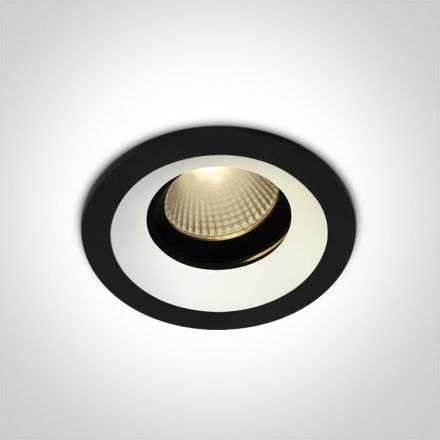 Στρογγυλό Χωνευτό COB LED Spot 12W 3000K 60° Αλουμίνιο Μαύρο 230V