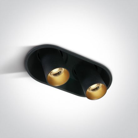 Χωνευτό Spot LED 2x7W 3000K 36° Αλουμίνιο Μαύρο Dark Light