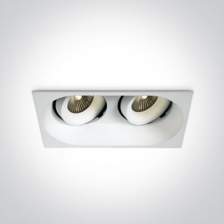 Στρογγυλό Χωνευτό Spot LED 2x7W 3000K 36° Αλουμίνιο Λευκό Dark Light IP54