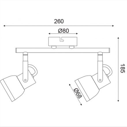 Spot Οροφής 2xGU10 MC167792