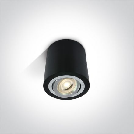 One Light Στρογγυλό Σποτ LED GU10 MR16 Αλουμίνιο 100-240V Μαύρο Ρυθμιζόμενο