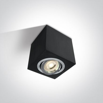 One Light Σποτ LED GU10 MR16 Αλουμίνιο 100-240V Μαύρο