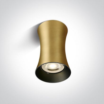 One Light Spot Κύλινδρος LED GU10 MR16 Αλουμίνιο Brushed Brass 100-240V 12105F Dark Light