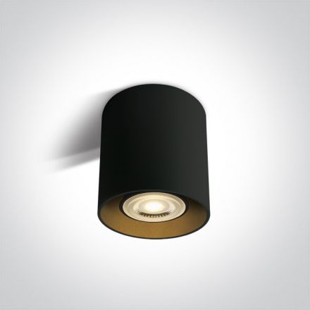 One Light Στρογγυλό Σποτ LED GU10 MR16 Αλουμίνιο Μαύρο