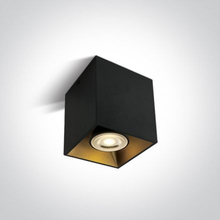 One Light Τετράγωνο Σποτ LED GU10 MR16 Αλουμίνιο Μαύρο