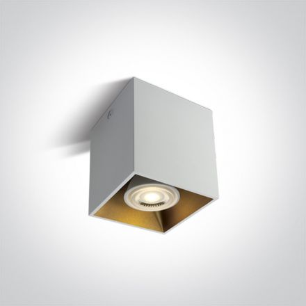 One Light Τετράγωνο Σποτ LED GU10 MR16 Αλουμίνιο Λευκό