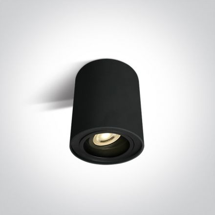 One Light Σποτ Cylinder LED GU10 MR16 Αλουμίνιο 100-240V Μαύρο Ρυθμιζόμενο