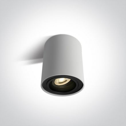 One Light Σποτ Cylinder LED GU10 MR16 Αλουμίνιο 100-240V Λευκό Ρυθμιζόμενο