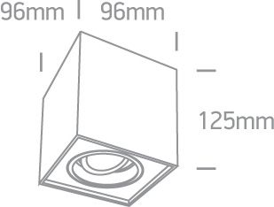 One Light Σποτ Cube LED GU10 MR16 Αλουμίνιο 100-240V Μαύρο Ρυθμιζόμενο
