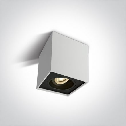 One Light Σποτ Cube LED GU10 MR16 Αλουμίνιο 100-240V Λευκό Ρυθμιζόμενο
