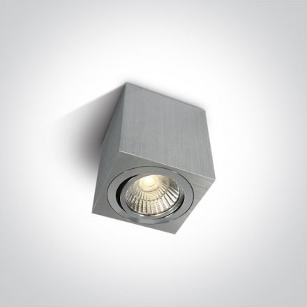One Light Τετράγωνο Spot Οροφής COB LED 7W 3000K 38° Αλουμίνιο 230V