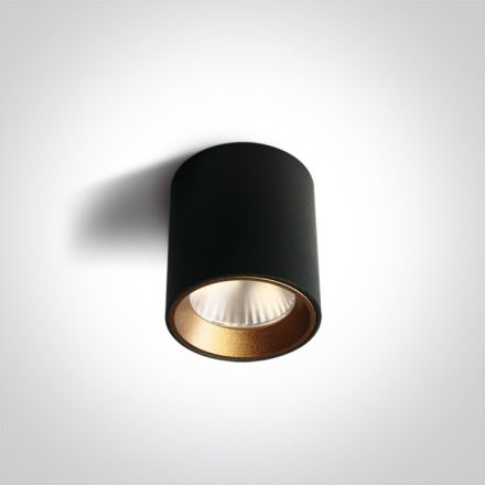 One Light Στρογγυλό Spot Οροφής COB LED 7W Αλουμίνιο 230V Dimmable Μαύρο