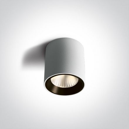 One Light Στρογγυλό Spot Οροφής COB LED 7W Αλουμίνιο 230V Dimmable Λευκό