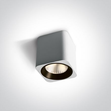 One Light Τετράγωνο Spot Οροφής COB LED 7W Αλουμίνιο 230V Dimmable Λευκό