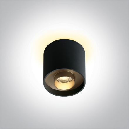 One Light Spot Οροφής Backlit COB LED 8W 3000K 36° Αλουμίνιο Μαύρο 230V Dark Light