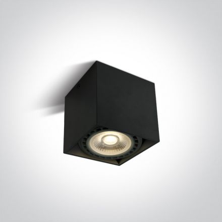 One Light Τετράγωνο Σποτ LED GU10 R111 Αλουμίνιο 100-240V Μαύρο