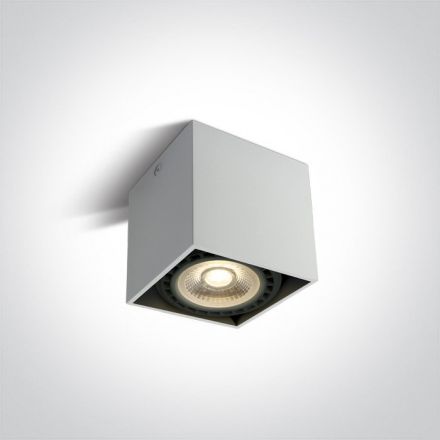 One Light Τετράγωνο Σποτ LED GU10 R111 Αλουμίνιο 100-240V Λευκό
