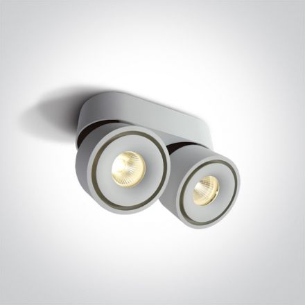 One Light Spot Οροφής COB LED 2x8W Αλουμίνιο Λευκό IP20