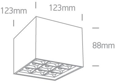 One Light Τετράγωνο Spot Οροφής COB LED 30W 3000K 38° Αλουμίνιο Λευκό 230V