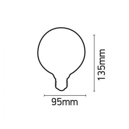 InLight E27 LED Filament G95 8watt Dimmable με μελί κάλυμμα (7.27.08.25.1)
