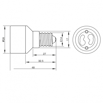 Cubalux Αντάπτορας Ε14 Σε GU10 250V/2A