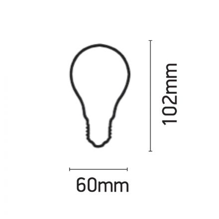 InLight E27 LED Filament A60 8watt Dimmable με μελί κάλυμμα (7.27.08.23.1)