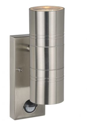 ARNE-LED - Επίτοιχο Spot Outdoor - Ø 6,3 cm - LED - GU10 - 2x5W 2700K - IP44 - Satin Chrome