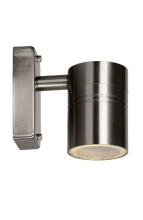 ARNE-LED - Επίτοιχο Spot Outdoor - Ø 6,3 cm - LED - GU10 - 1x5W 2700K - IP44 - Satin Chrome