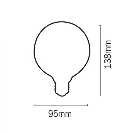 InLight Ε27 LED Filament G95 8watt με γαλακτερό κάλυμμα (7.27.08.36.1)