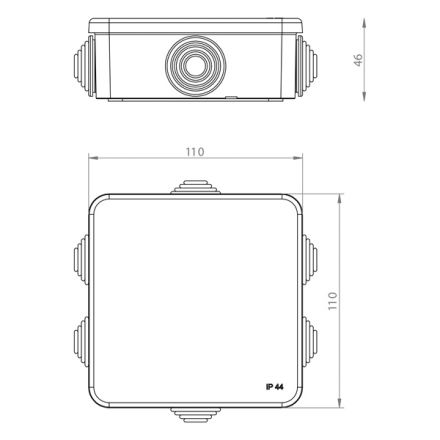 Μπουάτ Εξωτερικό 110x110x52 IP55 Γκρι IK04