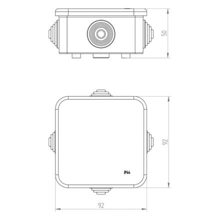 Μπουάτ Εξωτερικό 92x92x50 Με Βίδα IP55 Γκρι IK04