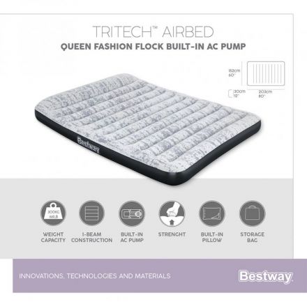 Φουσκωτό Στρώμα Ύπνου Υπέρδιπλο Tritech Airbed Queen 203x152cm
