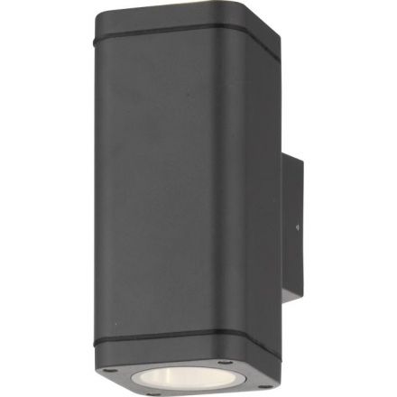 GEYER Επίτοιχο Σποτ 2xGU10 1842A-2 IP54 Μαύρο