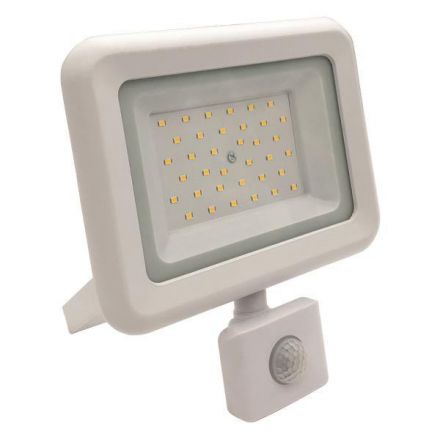 Προβολεας LED 30W Smd Με Περιστρεφομενο Ανιχνευτη Κινησης Λευκος IP44 6500K Plus