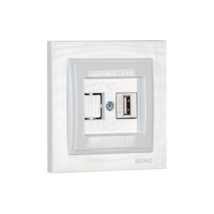 Πρίζα USB 220V / 5V 2.4A Λευκή MONO