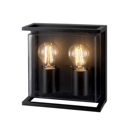 Απλίκα Τοίχου Μαύρη Ε27 2*20W 220x220x95mm IP65