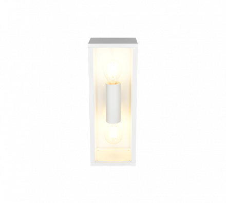 Trio Lighting Επίτοιχο Φωτιστικό 2xE27 GARONNE Λευκό Ματ Αλουμίνιο-Γυαλί