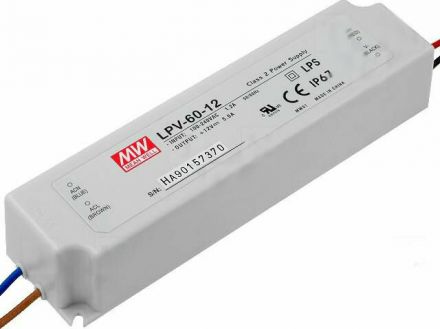 Mean Well Τροφοδοτικό 60W 12V LPV Series IP67