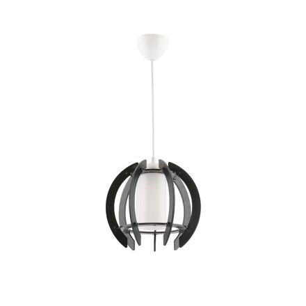VIVIDUS 202-0028 Μοντέρνο Κρεμαστό Φωτιστικό Ανάρτηση Μονόφωτο 1xE27 IP20 Μαύρο & Διάφανο Πλαστικό Μ30 x Π30 x Υ70cm